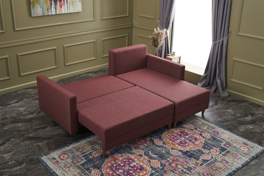 Coltar Extensibil Dreapta Asi Home Aydam, Rosu Bordo, 215X80X150cm