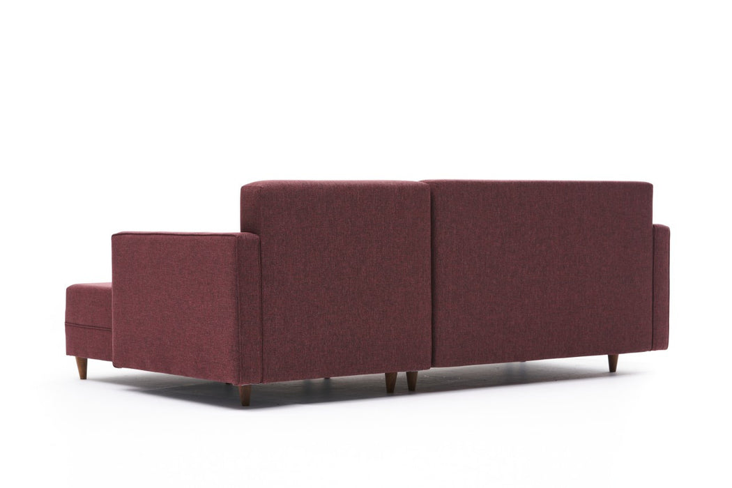 Coltar Extensibil Dreapta Asi Home Aydam, Rosu Bordo, 215X80X150cm