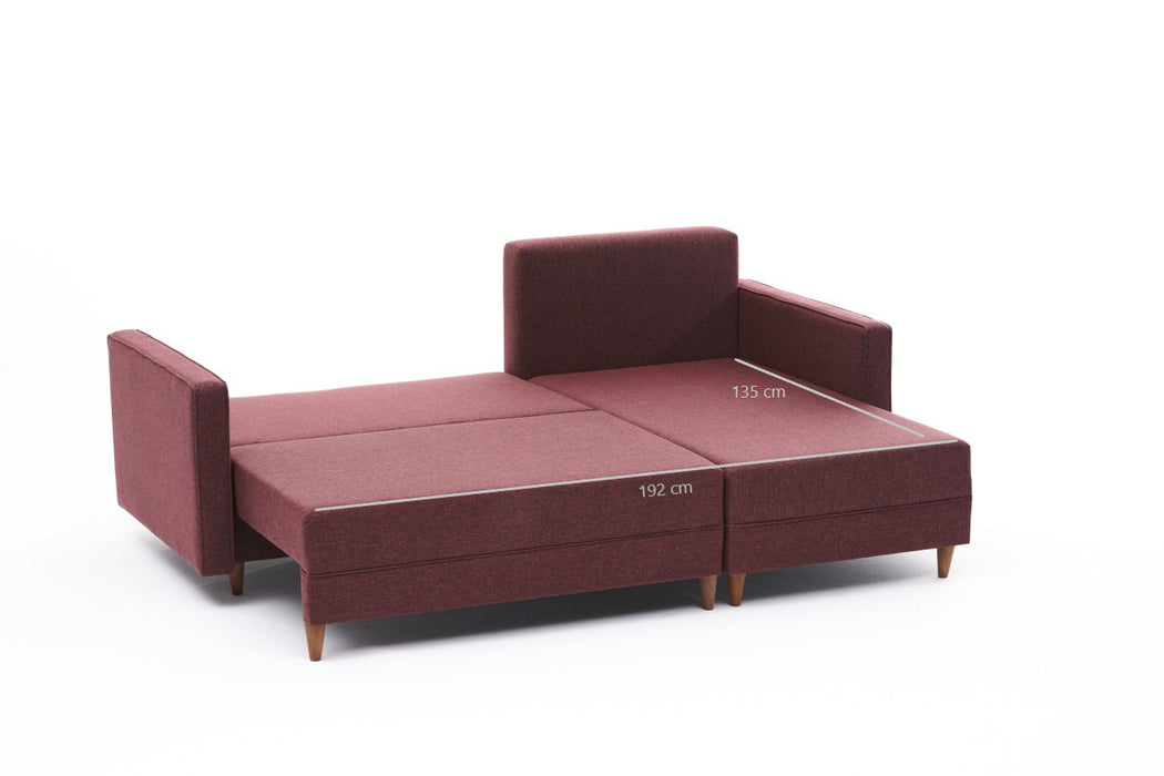 Coltar Extensibil Dreapta Asi Home Aydam, Rosu Bordo, 215X80X150cm