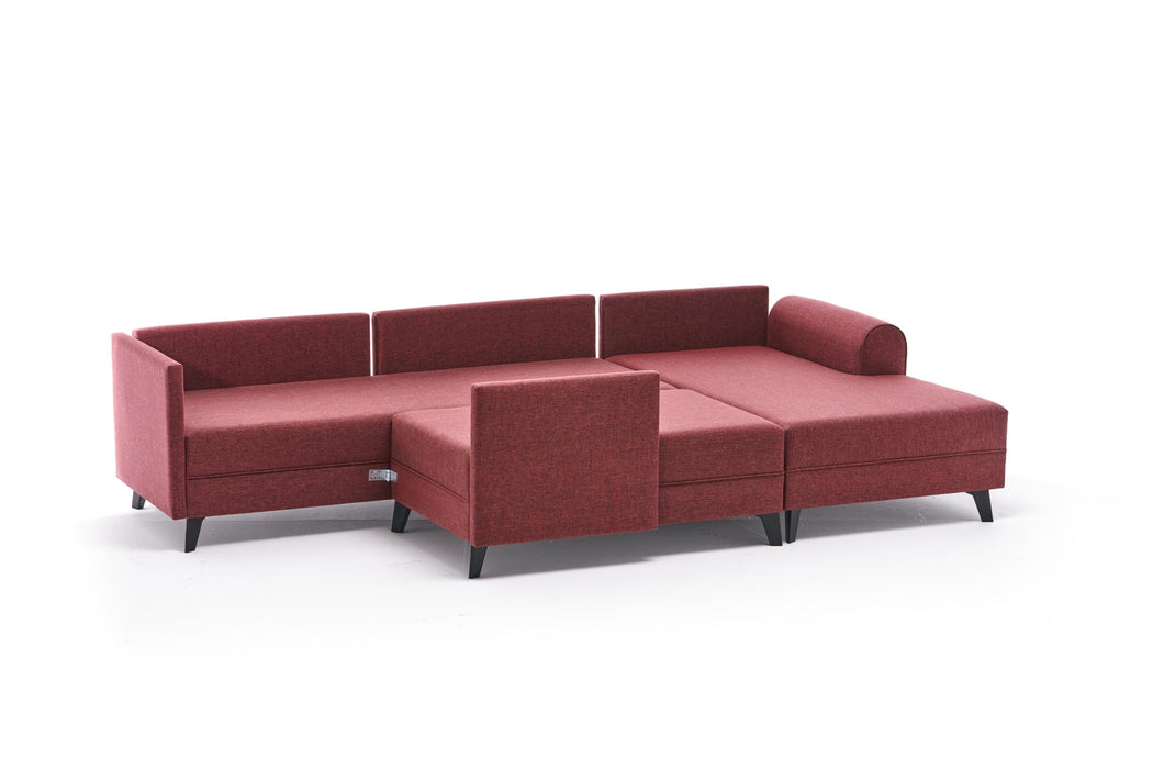 Coltar extensibil U, Sezlong dreapta/stanga  Belen  Claret Red