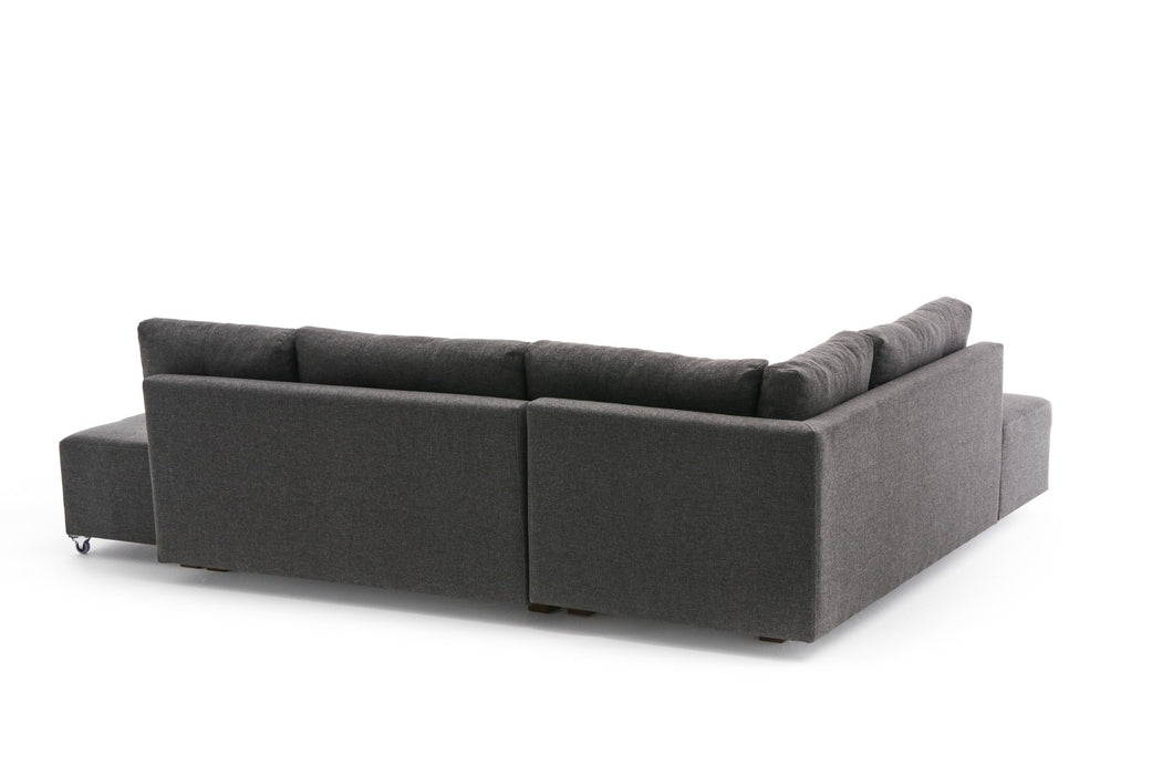 Coltar Extensibil Asi Home Manama Corner Sofa Bed Left - Anthracite, 280X85X206cm