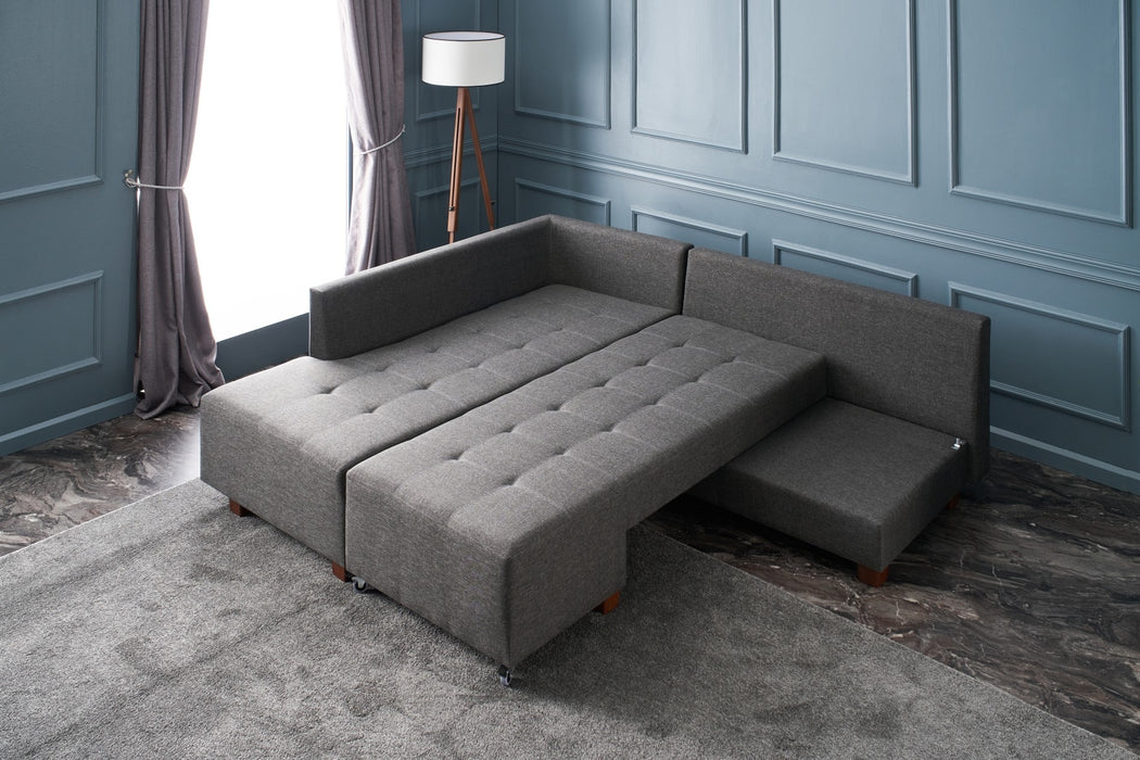 Coltar Extensibil Asi Home Manama Corner Sofa Bed Left - Anthracite, 280X85X206cm