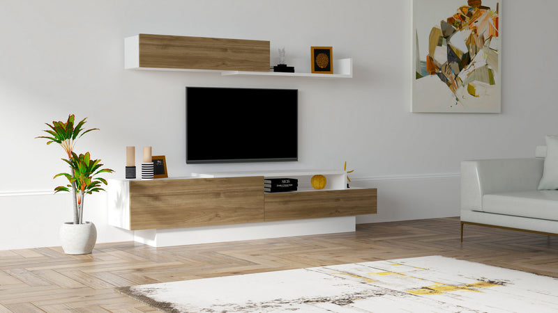 Comodă TV Asi Home Elda - Alb, Nuc