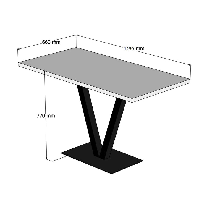 Masa Asi Home Sun Table - Walnut, Nuc/
Negru, 125 x77 x66cm