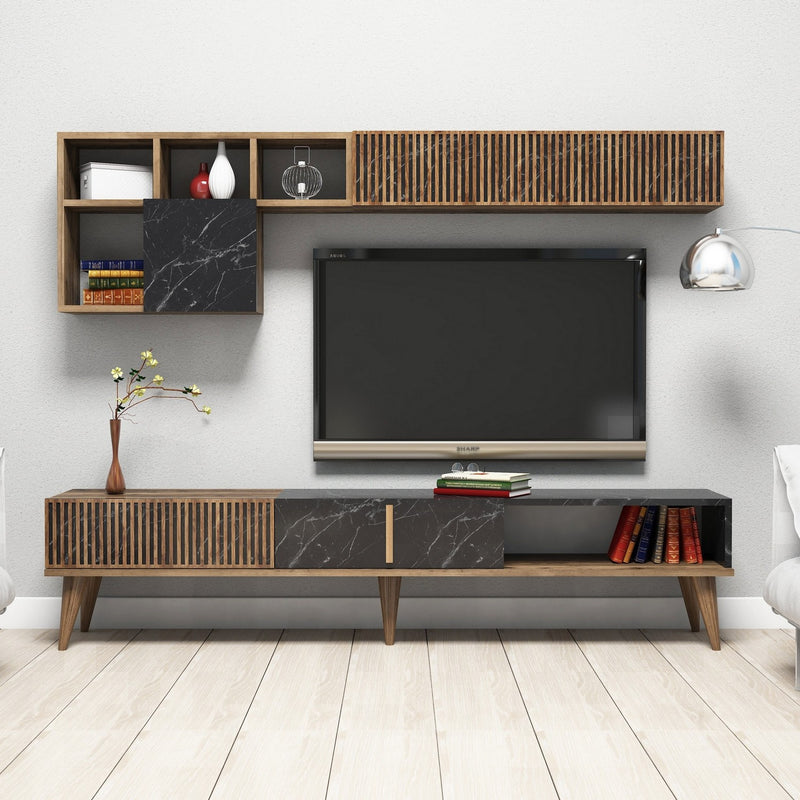Comodă TV Asi Home Milan - Nuc, Negru