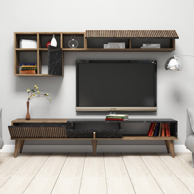 Comodă TV Asi Home Milan - Nuc, Negru