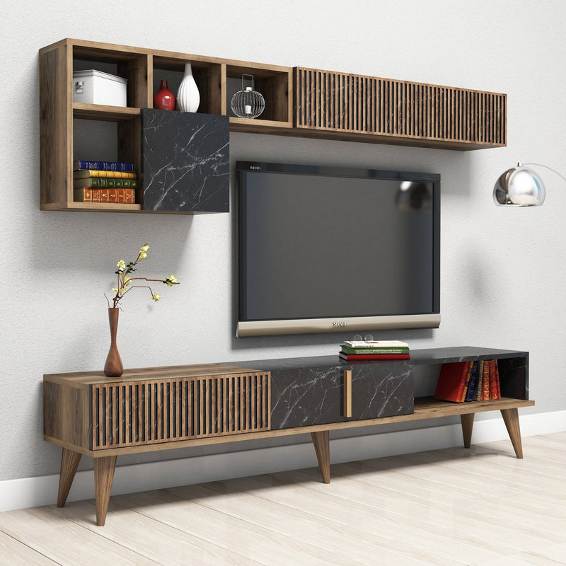 Comodă TV Asi Home Milan - Nuc, Negru