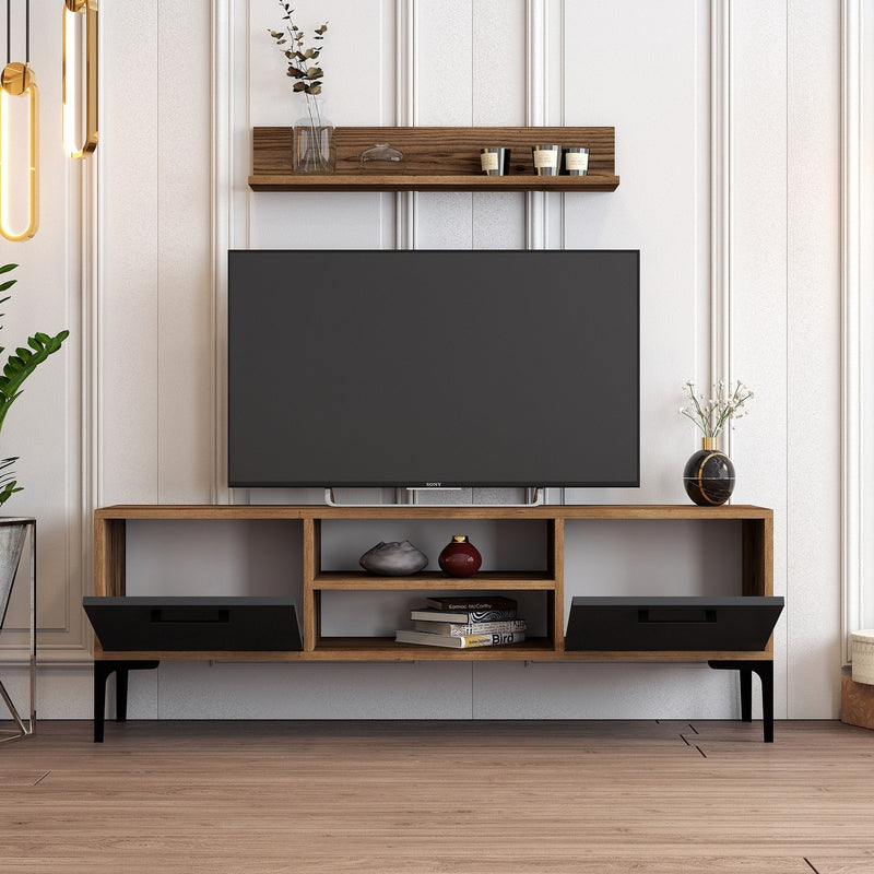 Comoda TV Asi Home Riga, 140 cm,  80 cm x 48 cm,  60 cm x 30 cm,  21 cm, Nuc,  Antracit