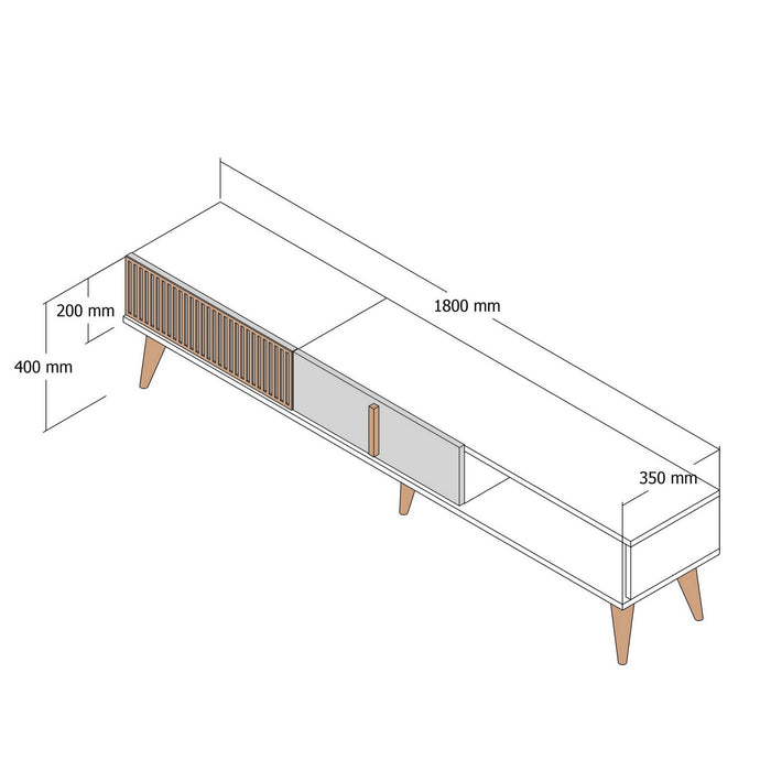 Comoda TV Asi Home Milan, 180 cm x 40 cm x 35 cm, Nuc,
Antracit