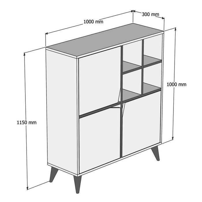 Dulap multifuncțional Asi Home Pulse - Alb, Nuc