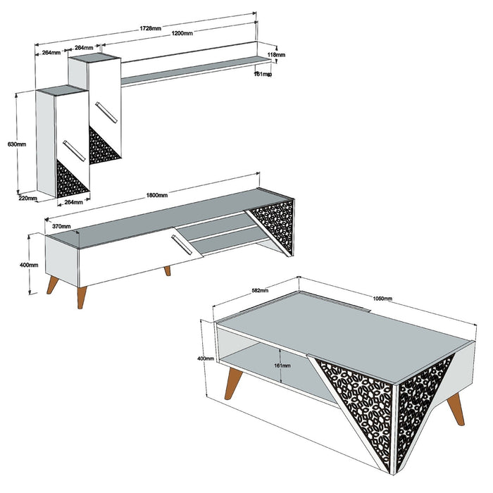 Set Mobila Sufragerie / Living Asi Home Beril - Stejar