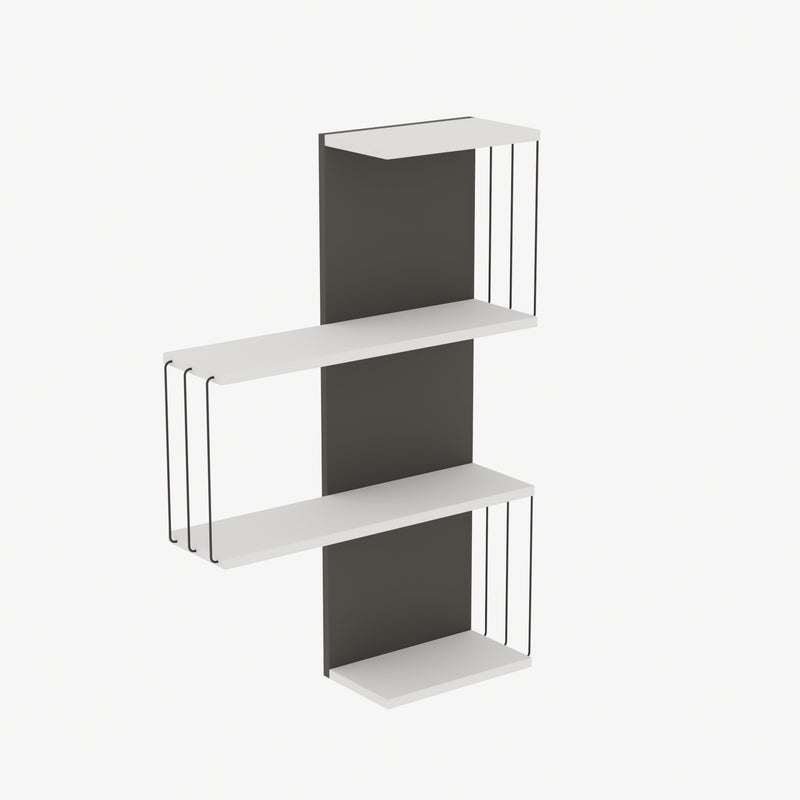Poliță Perete Asi Home Cambel, alb, PAL 18 mm, multiple rafturi, design modern
