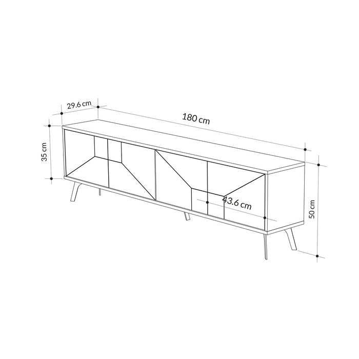 Comoda TV Asi Home Dune - Oak, Stejar, 180 x50 x30 cm