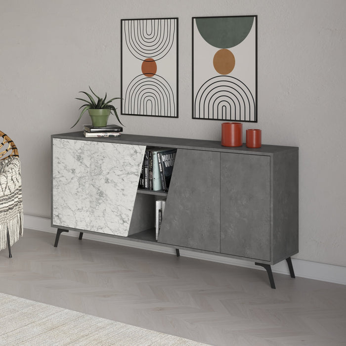 Consola Asi Home Fione 180 - Retro Grey, Carrara, Gri
, 180 x82 x35 cm