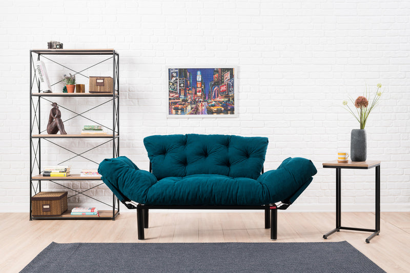 Canapea extensibila 2 locuri Nitta  Petrol Blue