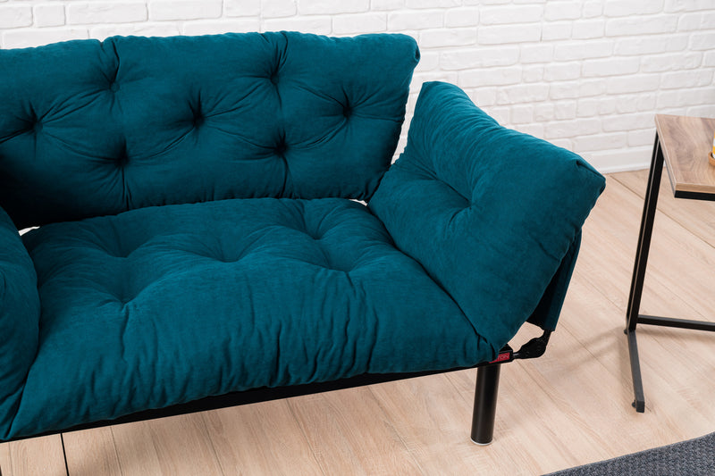 Canapea extensibila 2 locuri Nitta  Petrol Blue