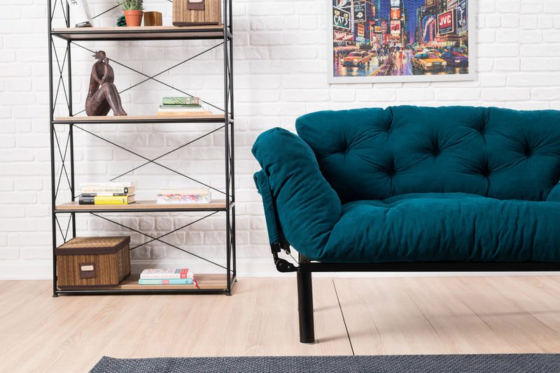 Canapea extensibila 2 locuri Nitta  Petrol Blue