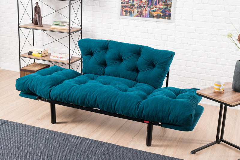 Canapea extensibila 2 locuri Nitta  Petrol Blue