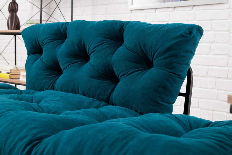 Canapea extensibila 2 locuri Nitta  Petrol Blue