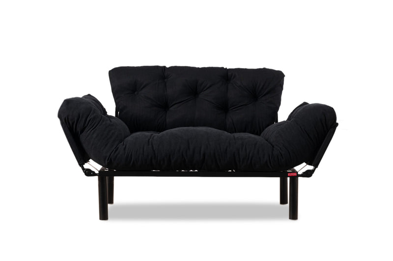 Canapea Extensibila 2 Locuri Asi Home Nitta, Negru, 155X85X70cm