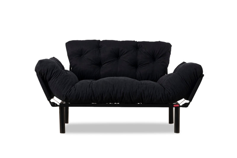 Canapea Extensibila 2 Locuri Asi Home Nitta, Negru, 155X85X70cm