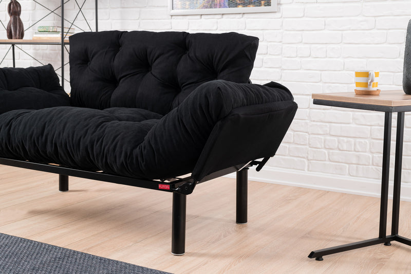 Canapea Extensibila 2 Locuri Asi Home Nitta, Negru, 155X85X70cm
