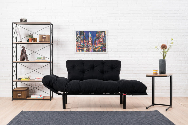 Canapea Extensibila 2 Locuri Asi Home Nitta, Negru, 155X85X70cm