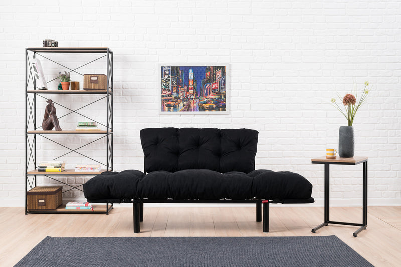 Canapea Extensibila 2 Locuri Asi Home Nitta, Negru, 155X85X70cm