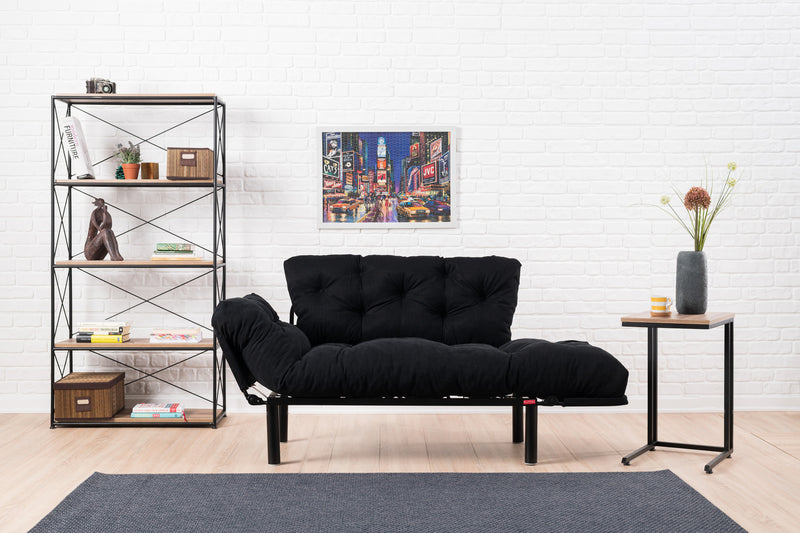 Canapea Extensibila 2 Locuri Asi Home Nitta, Negru, 155X85X70cm