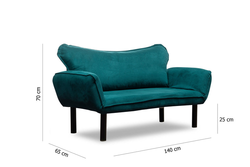 Canapea extensibila 2 locuri Chatto  Petrol Blue