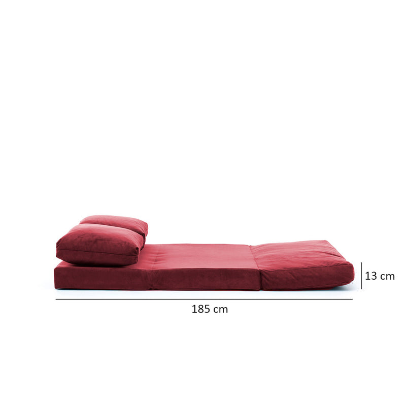 Canapea extensibila 2 locuri Asi Home Taida Maroon, 68 cm X 120 cm, Maro