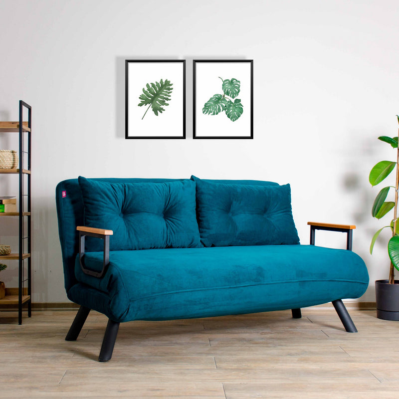 Canapea extensibila 2 locuri Sando Petrol Green