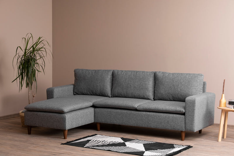 Coltar cu Sezlong Stanga Asi Home Lungo - Light Grey, XXcm