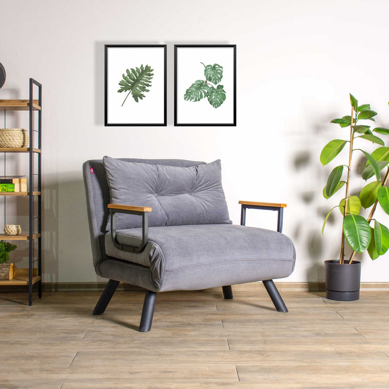 Canapea extensibilă Asi Home Single Sando – 78x60 cm, catifea, cadru metalic