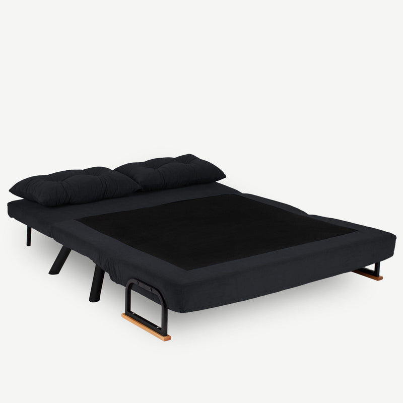 Canapea Extensibila 2 Locuri Asi Home Sando, Negru, 133  | 133 X80  | 45 X78  | 175 cm