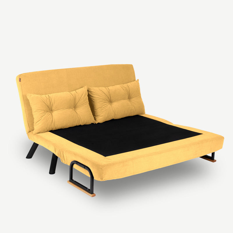 Canapea Extensibila 2 Locuri Asi Home Sando, Mustar, 133  | 133 X80  | 45 X78  | 175 cm