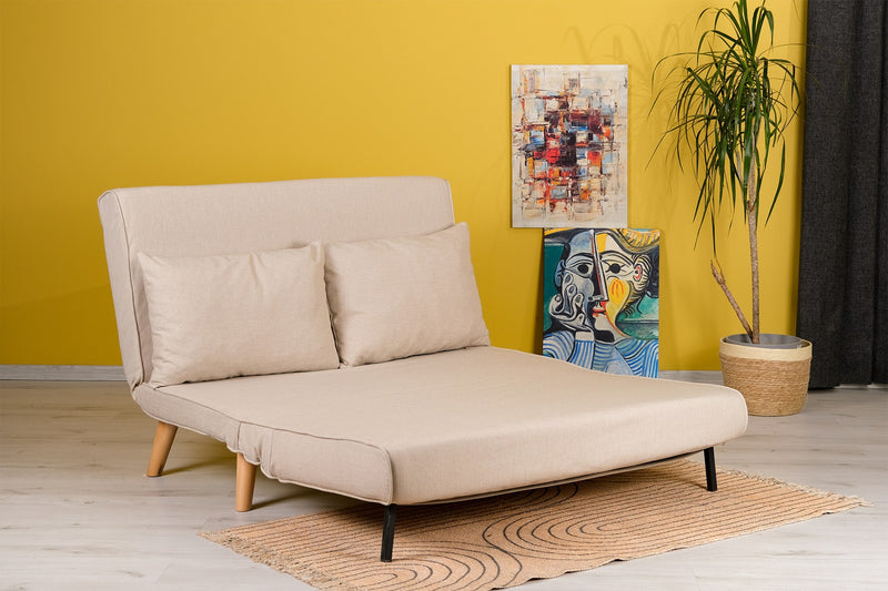 Canapea Asi Home Folde, 2 locuri, Extensibila, Crem