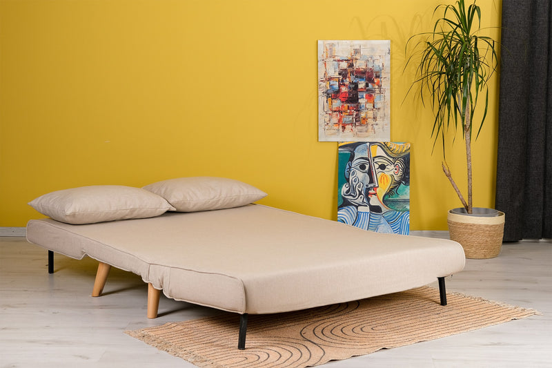 Canapea Asi Home Folde, 2 locuri, Extensibila, Crem