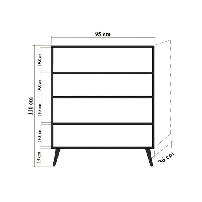 Dulap multifunctional Asi Home MULTİLÜX-732,  Stejar, 95 x111 x36 cm