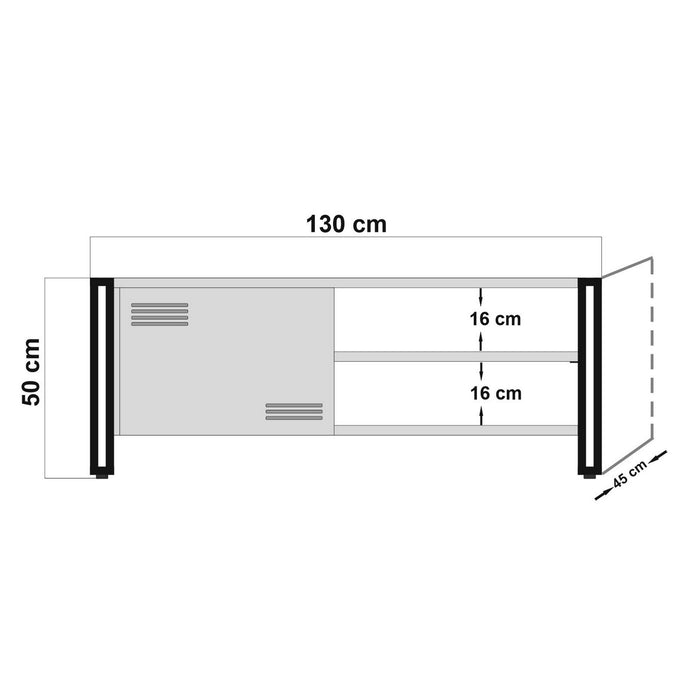 Set Mobila Sufragerie / Living Asi Home COSMO-TKM.14, Pin/
Negru, 140x80x45/70x40x70/130x50x45cm