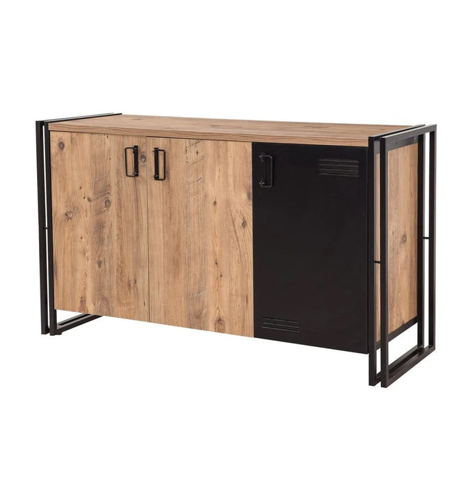 Set Mobila Sufragerie / Living Asi Home COSMO-TKM.14, Pin/
Negru, 140x80x45/70x40x70/130x50x45cm