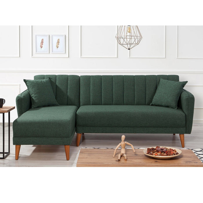 Coltar Extensibil Asi Home Aqua Köşe Left-Dark Green, 225X85X150cm