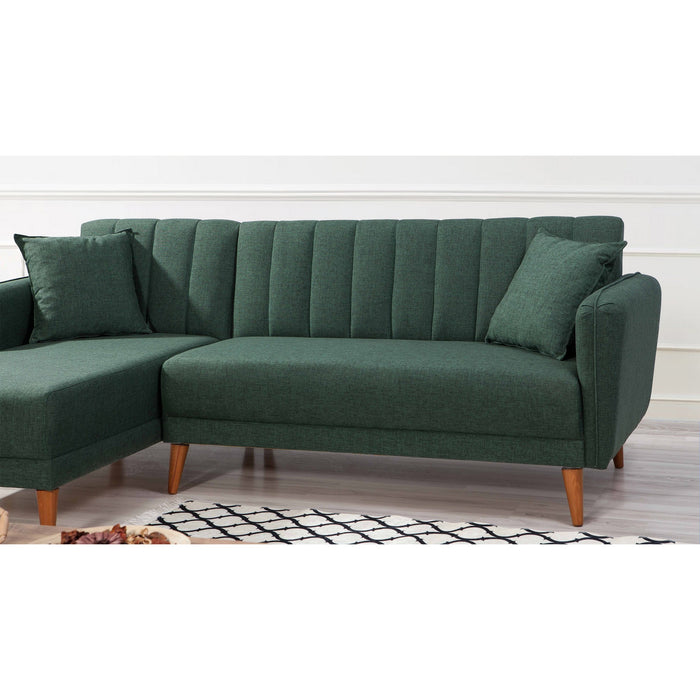 Coltar Extensibil Asi Home Aqua Köşe Left-Dark Green, 225X85X150cm