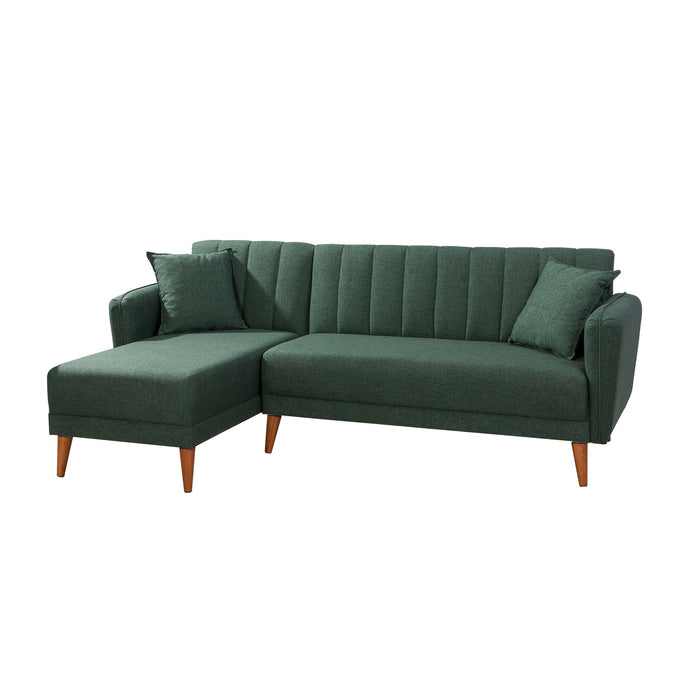 Coltar Extensibil Asi Home Aqua Köşe Left-Dark Green, 225X85X150cm