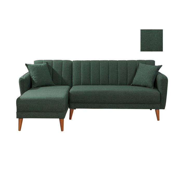 Coltar Extensibil Asi Home Aqua Köşe Left-Dark Green, 225X85X150cm