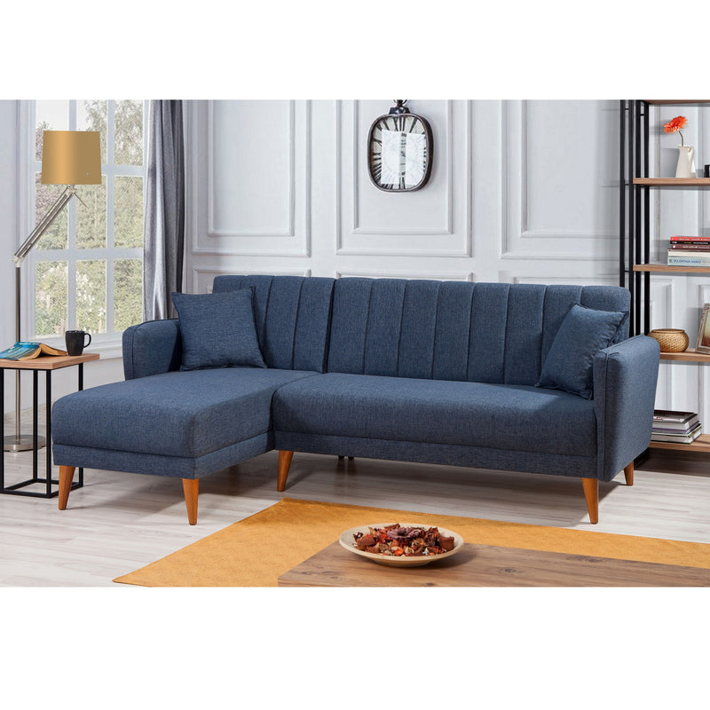 Coltar Extensibil Asi Home Aqua Köşe Left-Dark Blue, 225X85X150cm