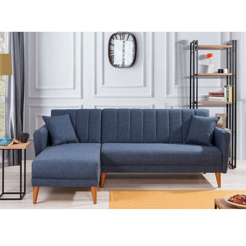 Coltar Extensibil Asi Home Aqua Köşe Left-Dark Blue, 225X85X150cm