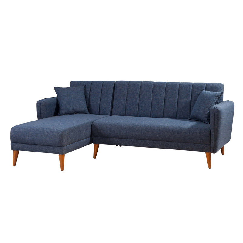 Coltar Extensibil Asi Home Aqua Köşe Left-Dark Blue, 225X85X150cm