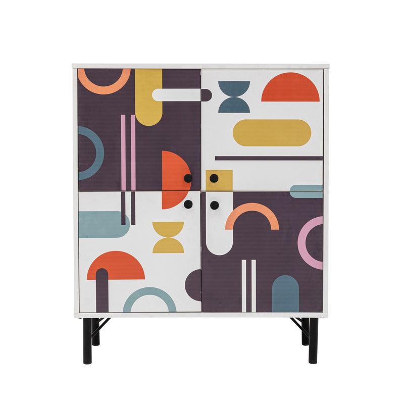 Dulap multifunctional Asi Home Multilux Sia, Alb/Maro/Mov/Mustar, 95 x111 x36 cm