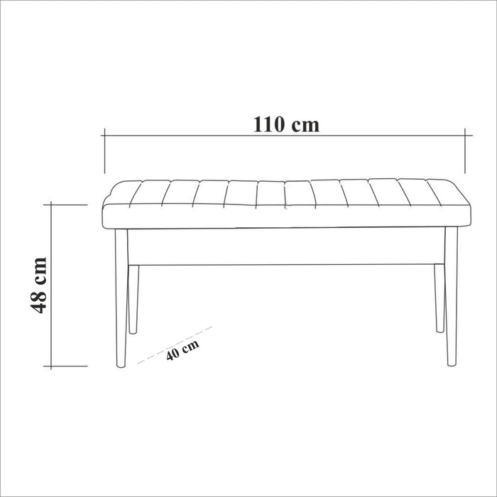 Set Masa, Banchetă, Bancuță si 2 Scaune (5 piese) Asi Home Vina 1053 - Antracit, Atlantic